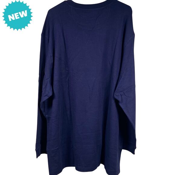 US Polo Assn Thermal Shirt Men's 2XL Logo Waffle Knit Crew Neck Navy Blue New - Picture 2 of 5